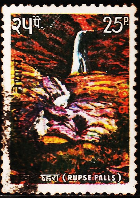 NEPAL WATERFALLS USED STAMPS