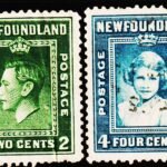 NEWFOUNDLAND 1938 ROYAL FAMILY 2 DIFFERENT USED STAMPS