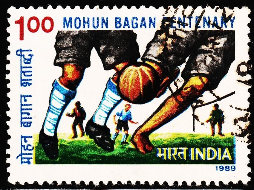 INDIA MOHUN BAGAN CENTENARY FOOTBALL USED STAMPS