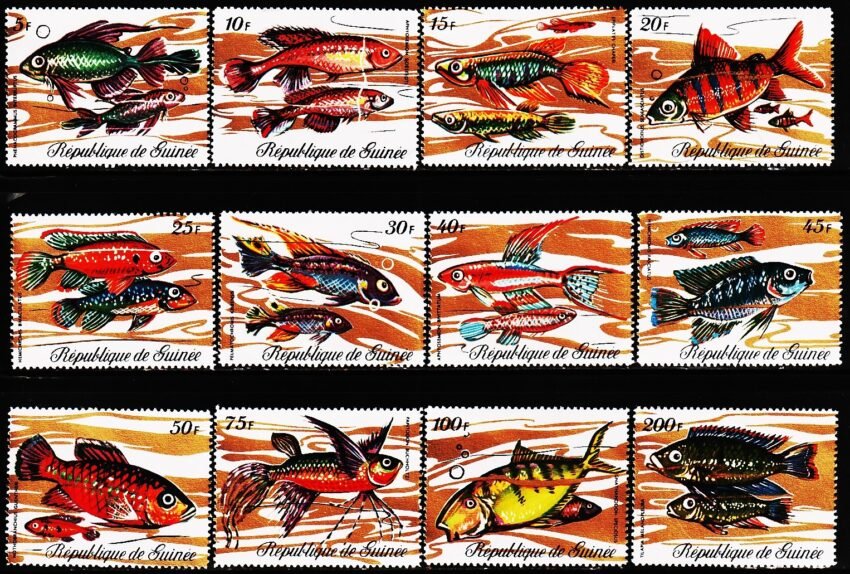 GUINEA FISH MINT STAMPS