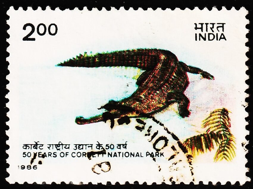 INDIA 1986 CORBETT NATIONAL PARK CROCODILES USED STAMPS