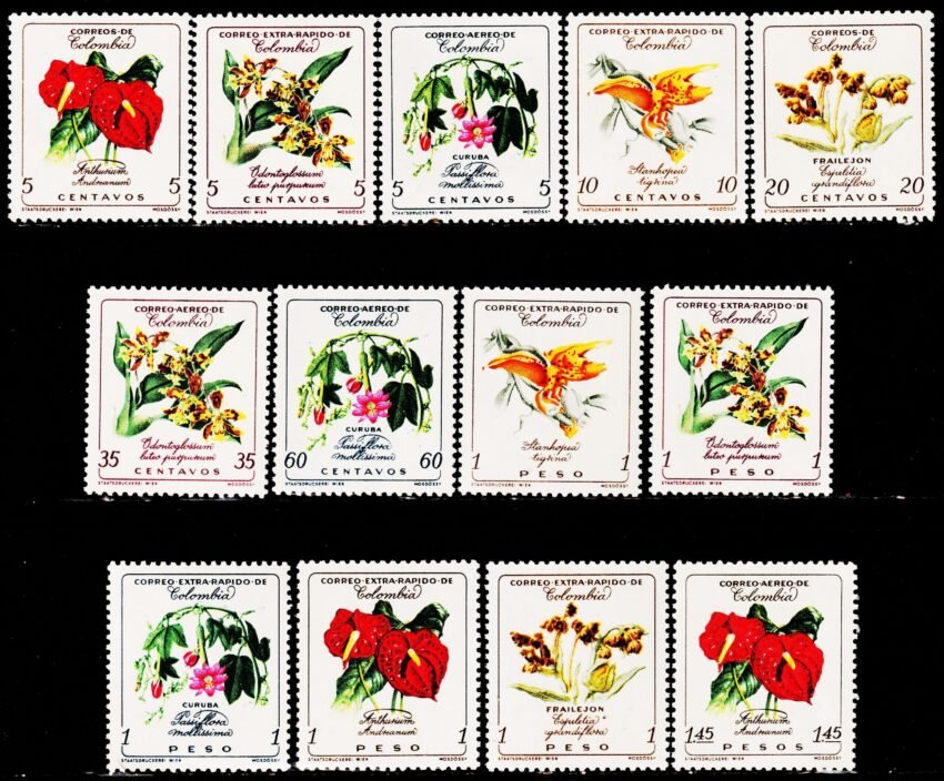 COLOMBIA 1960 FLOWERS