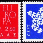 GREECE 1961 EUROPA STAMPS BIRDS 2V SET MINT NH STAMPS