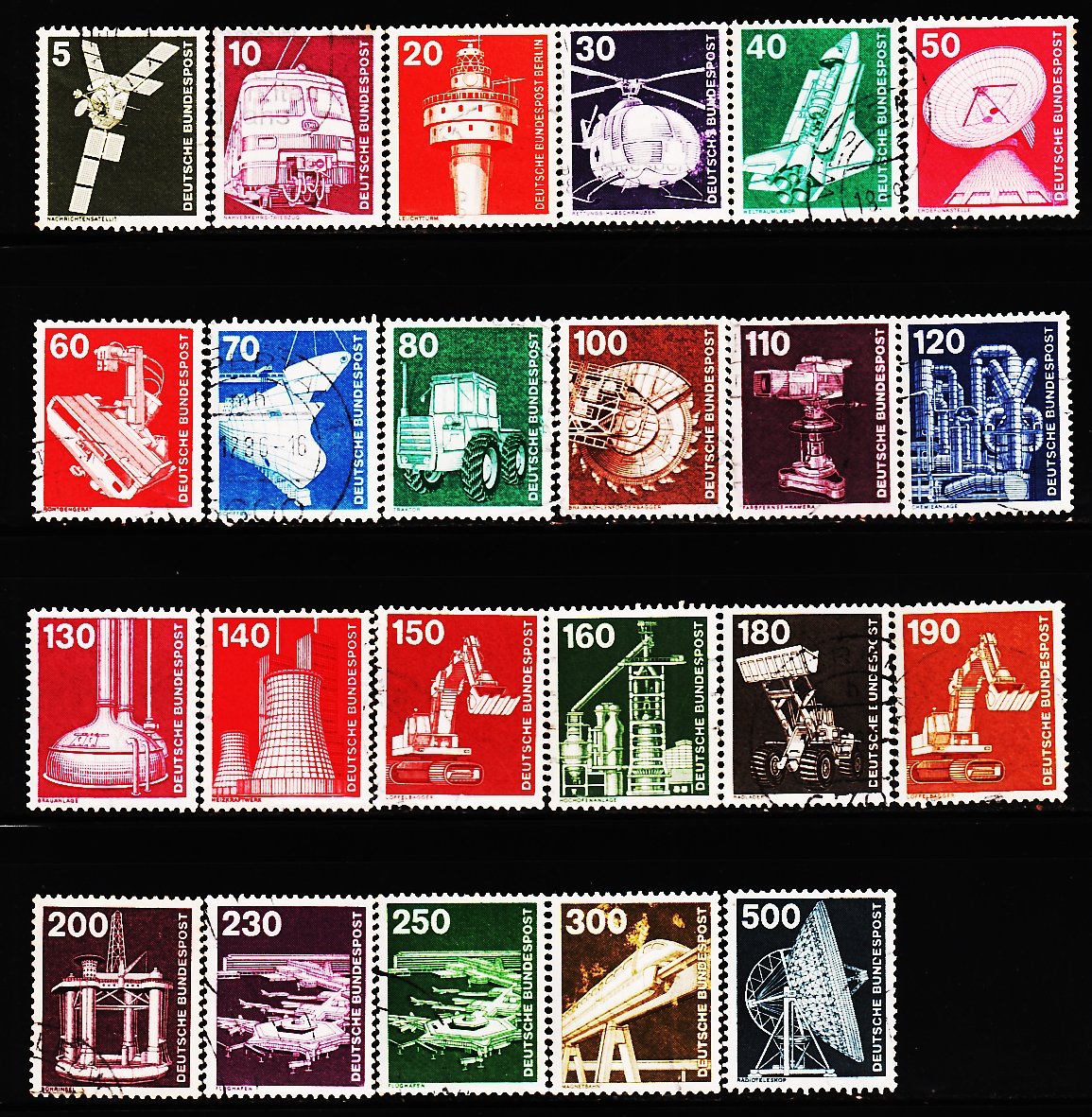 GERMANY SCIENCE AND TECHNOLOGY 23V SET USED STAMPS