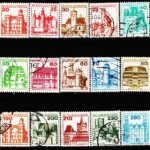 GERMANY 1977-82 PALACES AND CASTLES 21V SET USED STAMPS