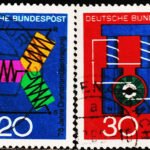 GERMANY 1966 Technic and Science 2 DIFFERENT USED STAMPS#P6