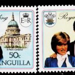 ANGUILLA 1981 ROYAL WEDDING CHARLES AND DIANA 2 DIFFERENT MINT NH STAMPS #D23