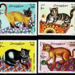 SOMALIA 1997 CATS MINT NH SET OF 4V EMV $10.61 #3026
